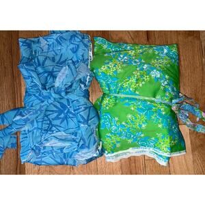 Vintage Lilly Pulitzer Susie Zuzek Cutter Fabric Neon Blue Green Key West